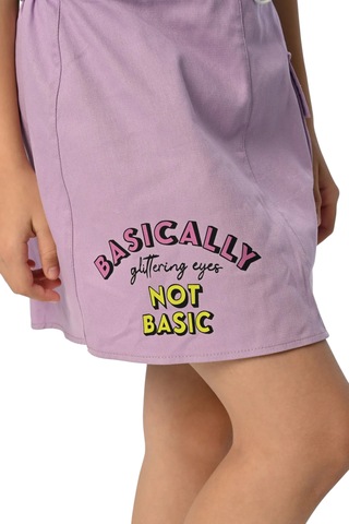 Kız Çocuk Basically Yazılı Crop Tişört Etek Takımı