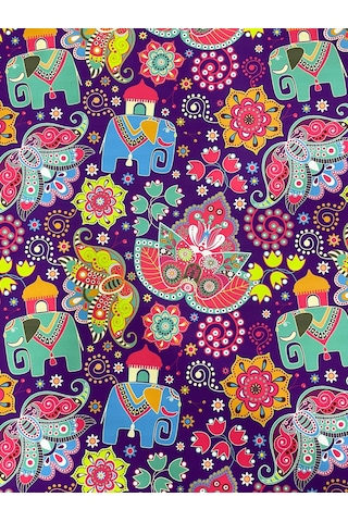 ndian Fil Desenli Kumaş Kırlentlik Döşemelik Kumaş Dijital Baskı