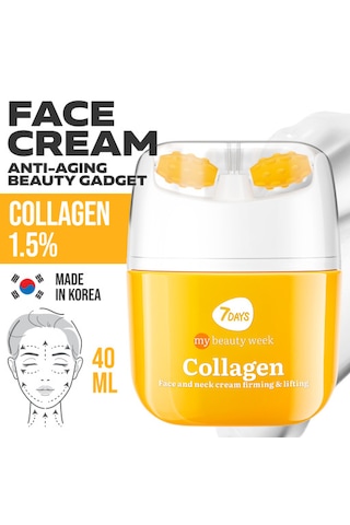 7days Kolajenli Yüz Kremi Ve 3d Masaj Aleti Sıkılaştırıcı Ve Toparlayıcı Etki, 40 Ml