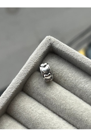 Bombe Kalp Klips Stopper Charm Asafaccessory Gümüş Bombe Kalp Klips Stopper Charm Asafaccessory Gümüş