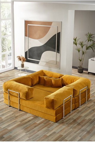 Legom Lucas Aktivite Koltuğu Yatak Olabilen Çok Amaçlı Kanepe L Koltuk Hardal Hardal