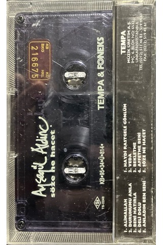 Plak Değildir Kaset Tir Kaset Ayşegül Aldinç Söze Ne Hacet Kase