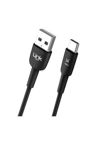 Linktech K602 Safe Type-C USB PD 3A 1 Metre Şarj Kablosu Siyah