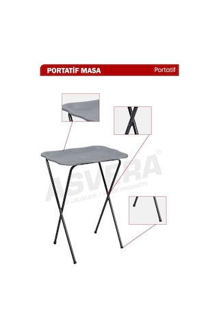 Asvera Zenith Pratik Katlanabilir Kamp Sehpası - Metal Gövdeli Portatif Balkon Ve Piknik Masası Diğer