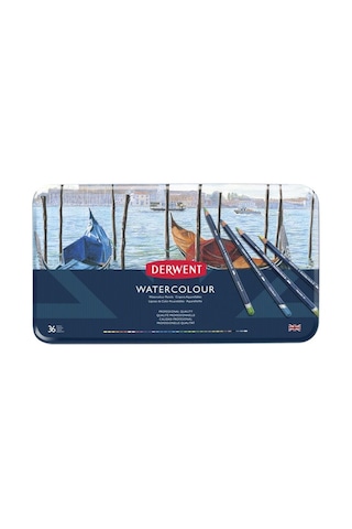 Derwent Watercolour Pencil Suluboya Kalem Seti 36'lı Teneke Kutu