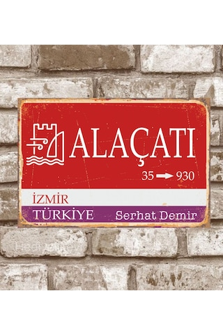 Kişiye Özel Metal Alaçatı Retro Poster (29X19)