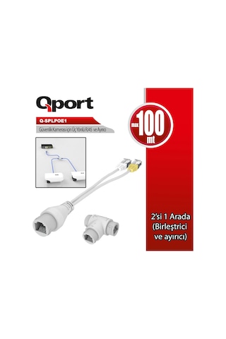 Qport Q-splpoe1 Poe Splıtter 2ın1 Ag Konnektoru +