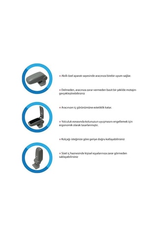 Nissan Micra K13 2010 2011 2012 2013 2014 2015 2016 Uyumlu Araca Özel Kolçak Kol Dayama Orta Konsol