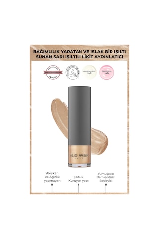 Alix Avien Sarı Işıltılı Likit Aydınlatıcı Liquid Highlighter Yüz & Vücut İçin 102 30 ML