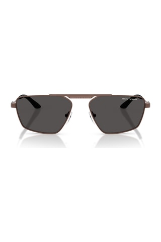 Armani Exchange Aex 2059s 610687 56 Unisex Geometrik Bronz Metal Güneş Gözlüğü Bronz