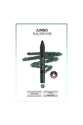 Note Cosmetique Jumbo Eyeshadow Pencil Waterproof Işıltılı Suya Dayanıklı Kalem Far 04 Emerald - Yeşil