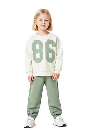 Frm Çocuk Kız Baskılı Oversize Sweatshirt Ve Pantolon Seti Konforlu V Mint