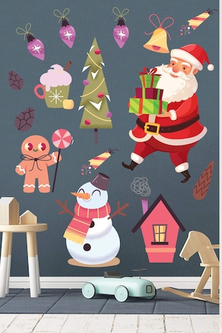 Crevidi Sevimli Noel Baba Ve Arkadaşları Çocuk Odası Stickeri