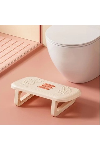 Wondernest Tabure Silindirleri Şerit Masaj Lichen Kaydırmaz Ergonomik Beyaz Ayak Beyaz