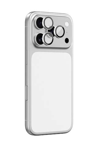Apple Uyumlu iPhone 17 Pro Max Amazingthing Anti Reflective Kamera Lens Koruyucu Uygulama Aparatlı Gümüş