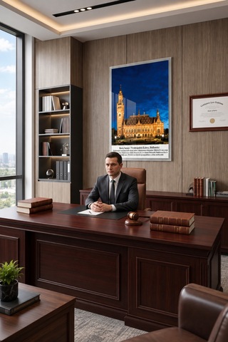 Gökçeoğlu Cam Tablo 40x60 Cm Barış Sarayı Vredespaleis Lahey Hollanda Avukat Hukuk Bürosu Tablo