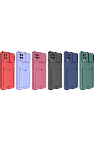 Zore Galaxy Uyumlu M32 Kılıf Msra Kartix Kapak - Koyu Mor Koyu Mor