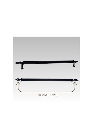 Klipso Mat Siyah 160 Mm Metal Lüks Çekmece Dolap Mobilya Kulpları 10 Adet Siyah