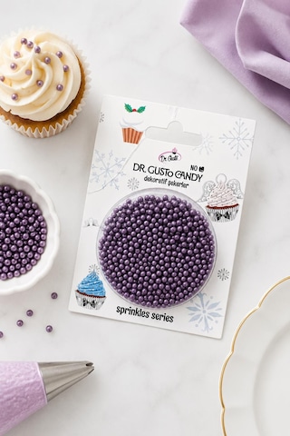 Dr. Gusto 2 Mm Mor Boncuk Pasta Süsleme Şekeri