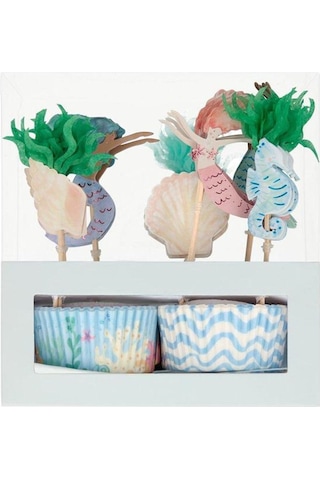 Meri Meri - Mermaid Cupcake Kit - Deniz Kızı Cupcake Kit