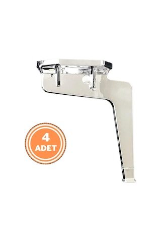 4 Adet Kaz Lüks Mobilya Koltuk Ayağı Metal Krom 17 Cm