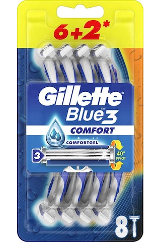 Gillette Blue3 Comfort Kullan-At Tıraş Bıçağı 8'li