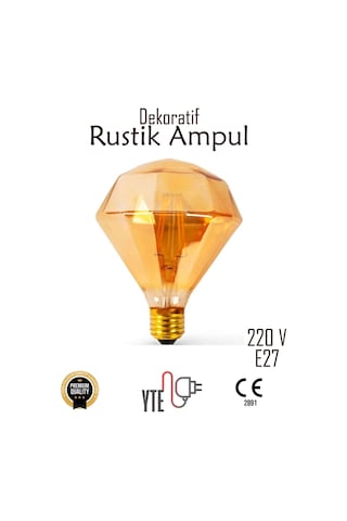 Vintage Filament Rustik E27 220v 2200k Prizmatik Edison Ampul 4w