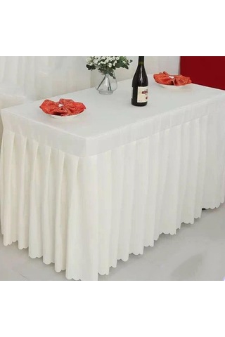 Suntek 47 'ev Masa Örtüsü Etek Düğün Ziyafet Parti Beyaz