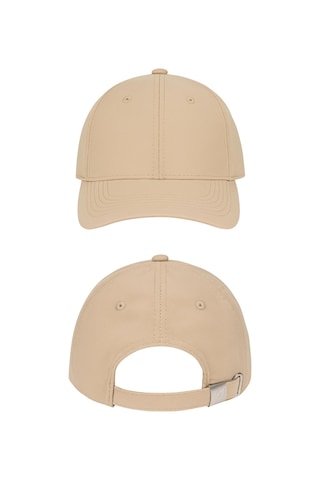 Perlotus Unisex Spor Kep Şapka Mikro Polyester Kumaş 6 Parça Ayarlanabilir Metal Tokalı Krem