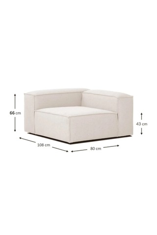 Mode Soft Köşe Modül Berjer 01 Kırık Beyaz Keten Kumaş İşbir Süng