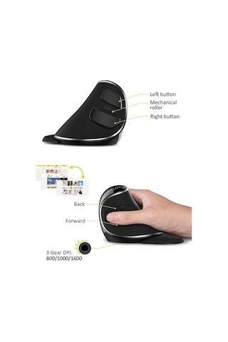 Tongxida M618 Plus 1600 Dpı Kablosuz Ergonomik Mouse M618