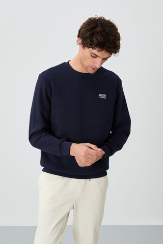 Tommy Life Omar Lacivert Şardonlu Erkek Sweatshirt - 88137 Lacivert