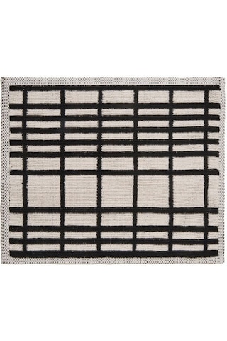 Evidea Soft Roger 2'li Banyo Paspası - Ekru / Siyah - 60x100 Cm + 50x60 Cm Ekru / Siyah