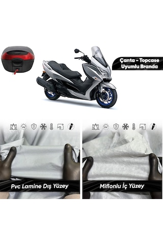 Suzukı Burgman An 400 Uyumlu Motosiklet Brandası Su Geçirmez Miflonlu Topcase Çanta Uyumlu Motor Branda
