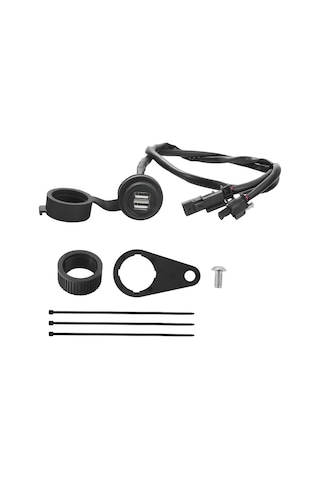 Skycity Bmw R1200gs/r1250gs/f700gs İçin Siyah Abs Motosiklet Usb Şarj Soketi, Çift 5v/2a Port, Su Geçirmez Kapağı Ve Montaj Braketi İle Hızlı Şarj