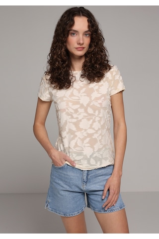 Colin's Colins Slim Fit Kadın Ekru Kısa Kol Tişört Cl1079922 Q1.v1 Ecr
