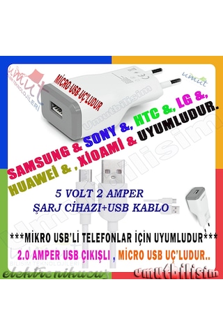 Samsung Uyumlu Hızlı Şarj Aleti Şarj Cihazı 1 M Kablo Adaptör