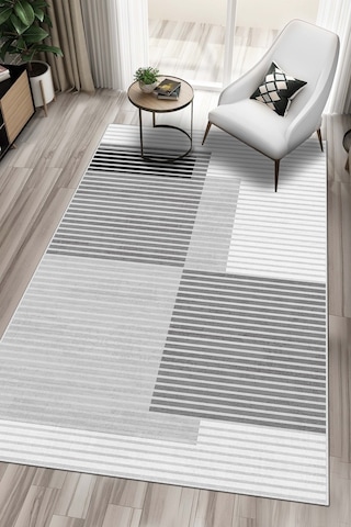West Home Makinede Yıkanabilir Kaymaz Taban Leke Tutmaz Gri Modern Salon Halısı Mutfak Halısı Ve Yolluk Wh601 Grey
