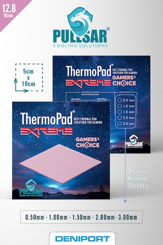 Pullsar Thermopad Extreme 100 x 50 x 1.0 Mm 12.8 W/M x K