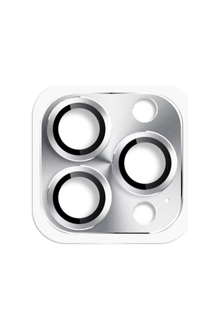 Mey İthalat Apple, Uyumlu iPhone 16 Pro Max Pers Alüminyum Kamera Lens - Gümüş