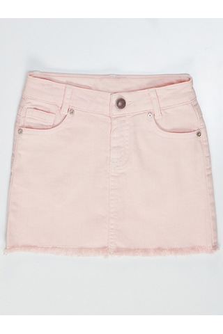Pembe Denim Mini Kız Çocuk Etek