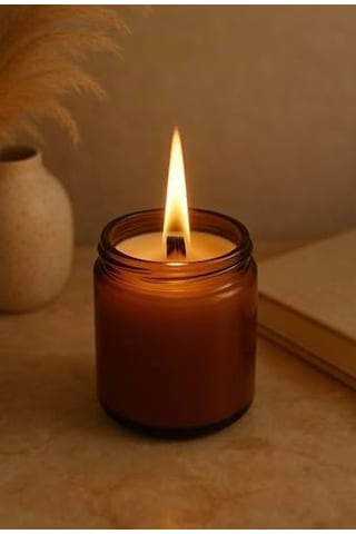 2&apos Li Paçuli Rosemary Kokulu Mum Seti Toplam 420 Ml 260 Gr - Ahşap Fitil, Amber Cam, Uzun Yanma Süresi, Dekoratif Ve Hediye Kutulu 50 x 22