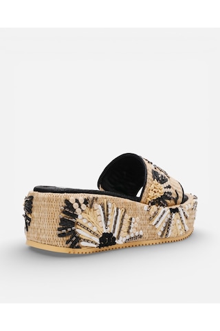 Steve Madden Decor-emb Blk Kadın Natural-black Topuklu Terlik Decor-emb Blk Bej