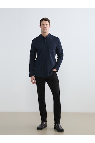 Lcwaıkıkı Classic Lacivert Regular Fit Desenli Erkek Gömlek