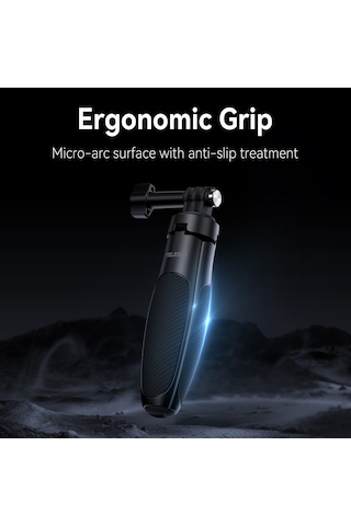 Springsun Telesın S1-mnp-01 Spor Kamera İçin 2'li 1 Ayaklı Tripod - 40cm Maksimum Uzunluk, Alüminyum, Siyah - Vlog Ve Canlı Yayın İçin Sabit Tutucu