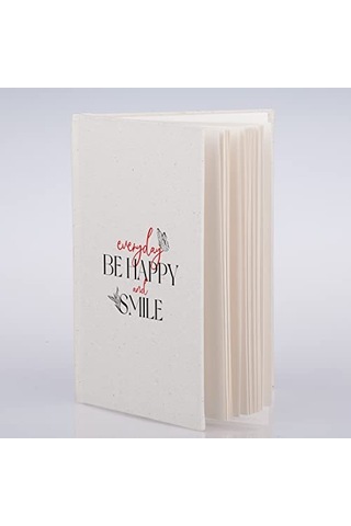 Happy And Smile Tasarımlı Kanvas Defter Genel