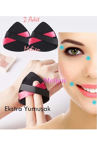 Melien Pamuk Yıkanabilir Kadife Puf Makyaj Süngeri Siyah 2'li