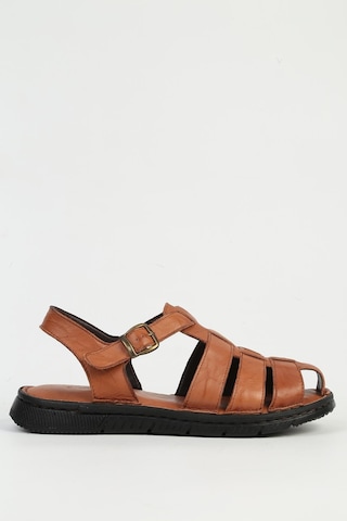 Pierre Cardin Hakiki Deri Taba Erkek Sandalet Pc-7462 Taba