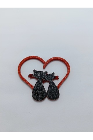 Kalp İçinde Kedi Aşkı Magnet