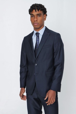 İmza Lacivert Düz Gabardin Mono Yaka 2 Düğme 6 Drop Comfort Fit Basic Takım Elbise 1001250009 206 Lacivert